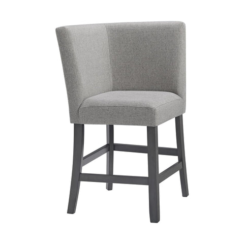 Picket House Furnishings Hester Counter Corner Bench - Upholstered Back in Grey