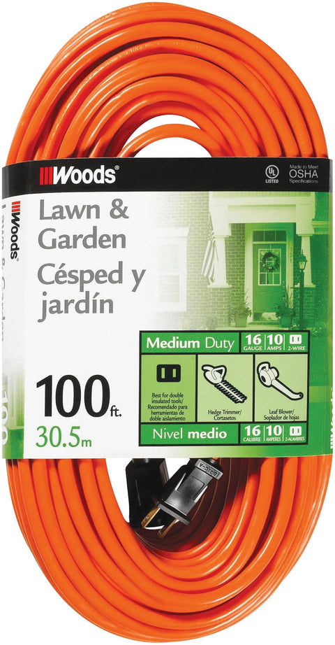 Southwire Outdoor Extension Cord - Ideal for Landscaping & Medium-Duty Outdoor Power Needs - Durable SJTW Jacket - Molded Plug - Bright Orange - 16/3 - 50 Foot