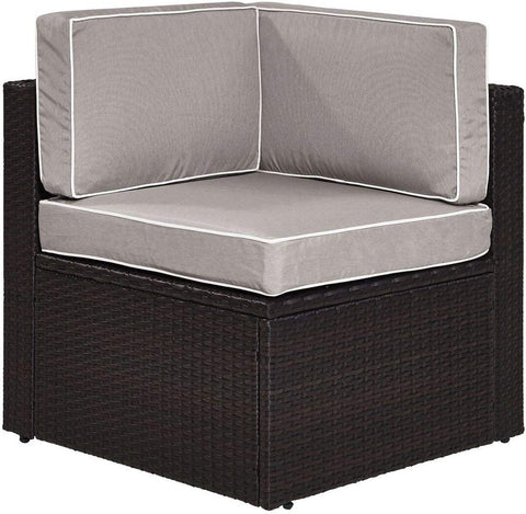 Palm Harbor Wicker Corner Outdoor Sectional Chair Gray/Brown