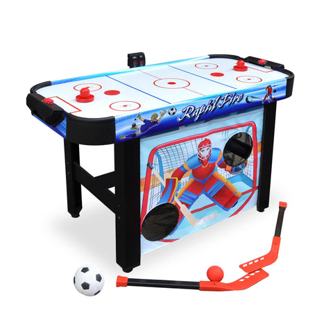 Hathaway Rapid Fire 42-in 3-in-1 Multi Game Table – Small Air Hockey Table That Includes Soccer and Hockey Net Targets – Compact Arcade Game Table for Family – Indoor Sports Fun with Accessories