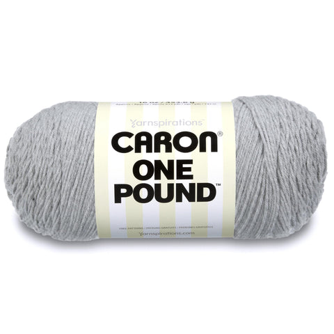 Caron One Pound Solids Yarn, 16oz, Gauge 4 Medium, 100% Acrylic - Grey Mix- For Crochet, Knitting & Crafting ( 1 Piece )