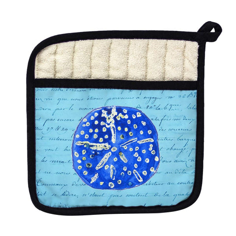 Betsy Drake PT989 Blue Sand Dollar Pot Holder