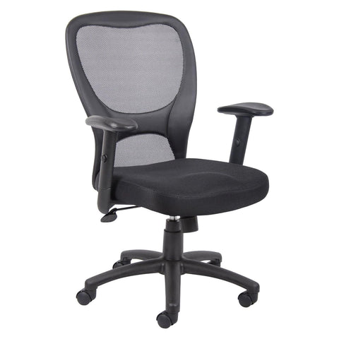 Oakestry Budget Mesh Task Chair Black Frame Ergonomic Office Workspace Swivel Seat Breathable Backrest Adjustable Height Pneumatic Lift Rolling Casters Contoured Foam Cushion Tilt Lock Mechanism
