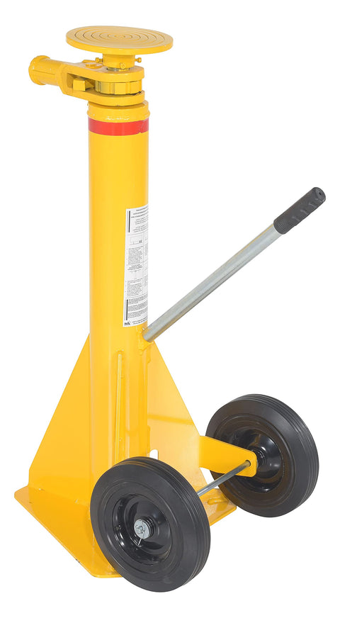 Vestil LO-J-100 Steel Trailer Stabilizing Ratchet Jack 27-1/4 In. x 17-5/8 In. x 39 In. 50,000 Lb. Capacity Yellow