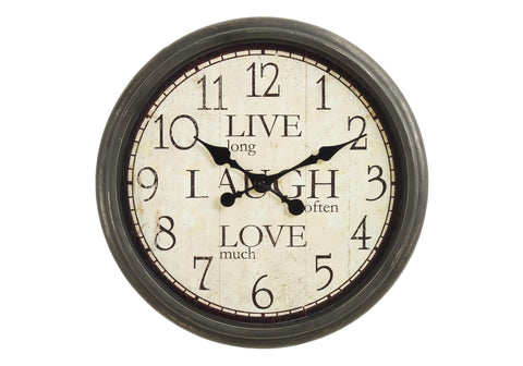 Monarch Specialties I 9085 Clocks, 16" Round, Wall Clock, Antique Brown, Transitional