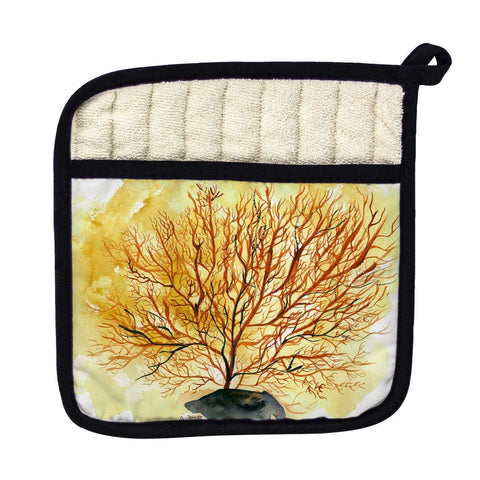 Betsy Drake PT067A Red Sea Fan Pot Holder