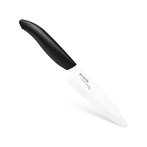 Kyocera Advanced Ceramic Revolution Series 4.5-inch Utility Knife, Black Handle, White Blade - FK-110 WH