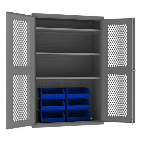 Durham EMDC-482472-6B-3S-5295 Bin Cabinet, 72" Overall Height, 48" Overall Width, Total Number of Bins 6