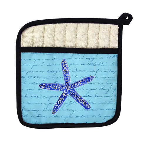Betsy Drake PT991 Blue Starfish Pot Holder