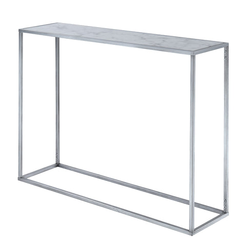 Convenience Concepts Gold Coast Faux Marble Console Table, Faux Marble / Silver