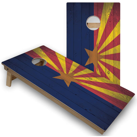 Skip's Garage Arizona Flag All-Weather Cornhole Boards - PVC - Include Edge Lights