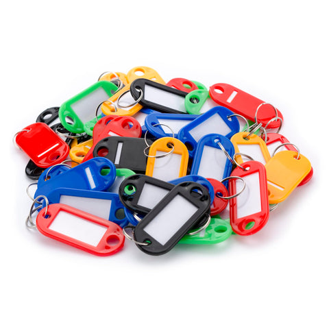 Barska Multi-Purpose Key Tags with Write-On Labels & Ring Holders - 50 Colored Tags