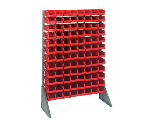 Quantum Storage Systems QRU-12S-220-96RD Single Sided Rail Systems Complete Package with Bins, 36" L x 15" W x 53" H, Red