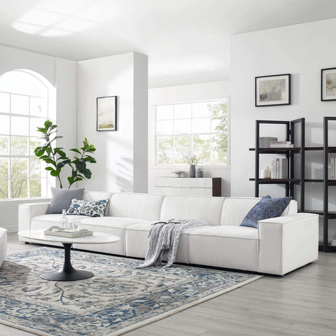 Modway EEI-4114-WHI Restore 4-Piece Upholstered Sectional Sofa in White