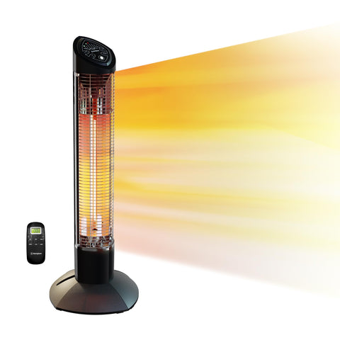 Westinghouse Infrared Electric Outdoor Heater, Oscillating With Remote, Radiant Heating with Auto Shut-Off with tip over Protection Portable and Lightweight Patio Heater, Waterproof and Dust Resistant