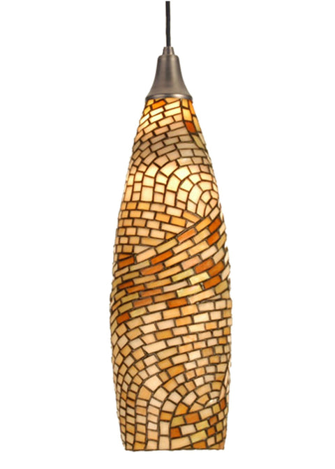 Meyda Tiffany 26204 Tiffany/Mica One Light Pendant from Barcelona Collection in Nickel Finish, 6.00 inches