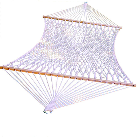 ALGOMA Net 4902C 13' Cotton Rope Hammock, Single, White