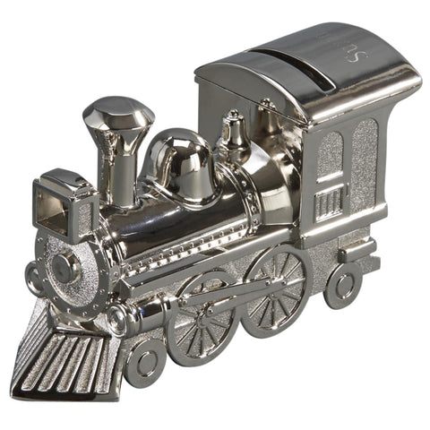 Creative Gifts International Train Bank with Polished Finish, Silver