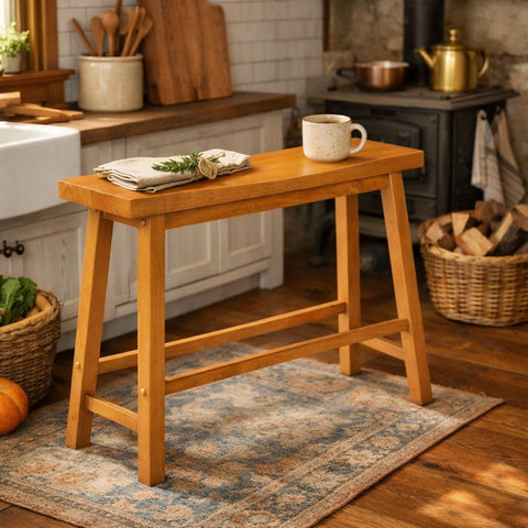 Boraam Sonoma Counter Height Backless Bench - Honey Oak Finish