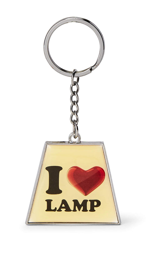Anchorman: Ron Burgundy I Heart Lamp Keychain - Cool Metal Key Ring & Fob - Car Accessories For Men & Women - Clip Heavy Duty Key Holder To Pants, Purse, Belt, Bag Strap - Fun Gifts For Movie Lovers