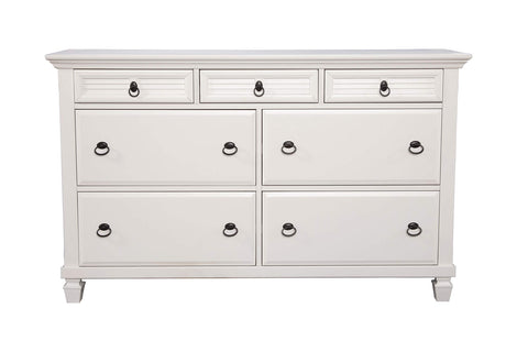 Winchester 7-Drawer Pine Dresser, White
