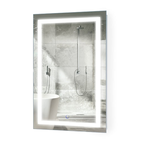 Krugg | 20 Inch X 32 Inch LED Bathroom Mirror | Lighted Vanity Mirror Includes Dimmer & Defogger | Wall Mount Vertical or Horizontal Installation