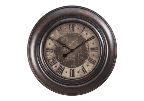 Monarch Specialties I 9027 Clocks, 30" Round, Large Oversized, Wall Clock, Brown, Transitional