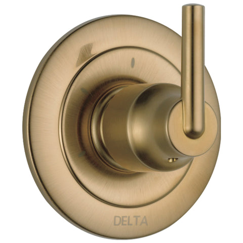 Delta Ashlyn 3-Setting Shower Handle Diverter Trim Kit, Gold 3-Way Shower Diverter Valve Trim Kit, Champagne Bronze T11859-CZ (Valve Not Included)