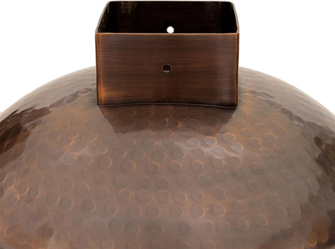 Achla Designs BBHC-14P 14" Hammered 4x4 Post birdbath, Copper Plated
