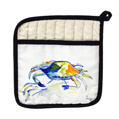 Betsy Drake PT212 Yellow Crab Pot Holder