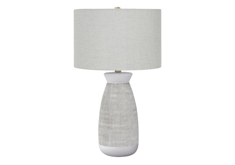 Monarch Specialties I 9725 LightingTable Lamp, Grey Ceramic, Grey Shade, Contemporary