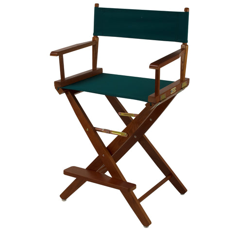 American Trails Extra-Wide Premium 24" Director's Chair Mission Oak Frame with Hunter Green Canvas, Counter Height