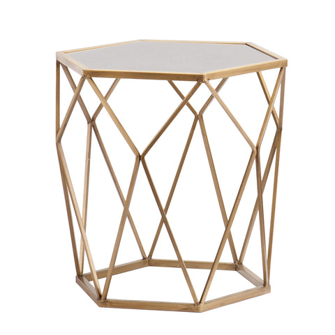 Joelle Geometric Accent Table - Gold