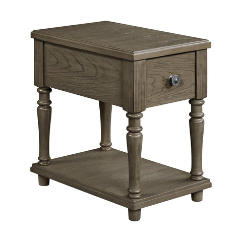 Picket House Furnishings Royale Engineered Wood End Table with USB in Gray