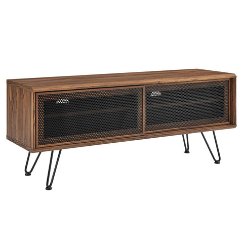 Modway Nomad Modern Wood Grain Laminate TV Stand for TVs up to 52" in Walnut