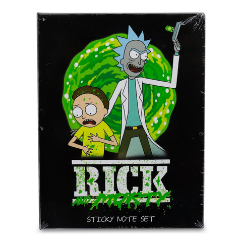Rick and Morty Portal Splatter Sticky Note and Tab Box Set | Notepad Stationery Paper, School and Office Supplies