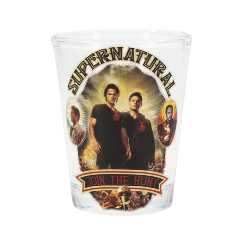 Silver Buffalo Supernatural Join The Hunt Mini Whiskey Shot Glass | Home Barware For Liquor and Beverages | Holds 2 Ounces