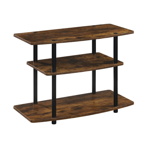Convenience Concepts Designs2Go No Tools 3-Tier TV Stand 31.5" - Entertainment Center for TVs up to 37 Inches, Modern TV Console with Shelves for Living Room, Family Room, Barnwood/Black