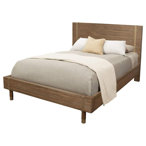 Oakestry Easton Platform Bed Queen Size Mahogany Wood Frame Slatted Base No Box Spring Required Modern Low Profile Sleek Design Durable Construction Elegant Bedroom Furniture for Contemporary Homes