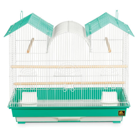 Prevue Hendryx SP1804TR-2 Triple Roof Bird Cage, Teal and White, 1/2"