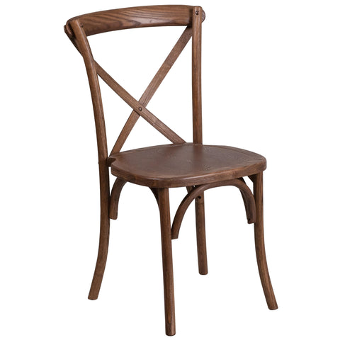 Flash Furniture XUXPEC Pecan Cross Back Accent Chair
