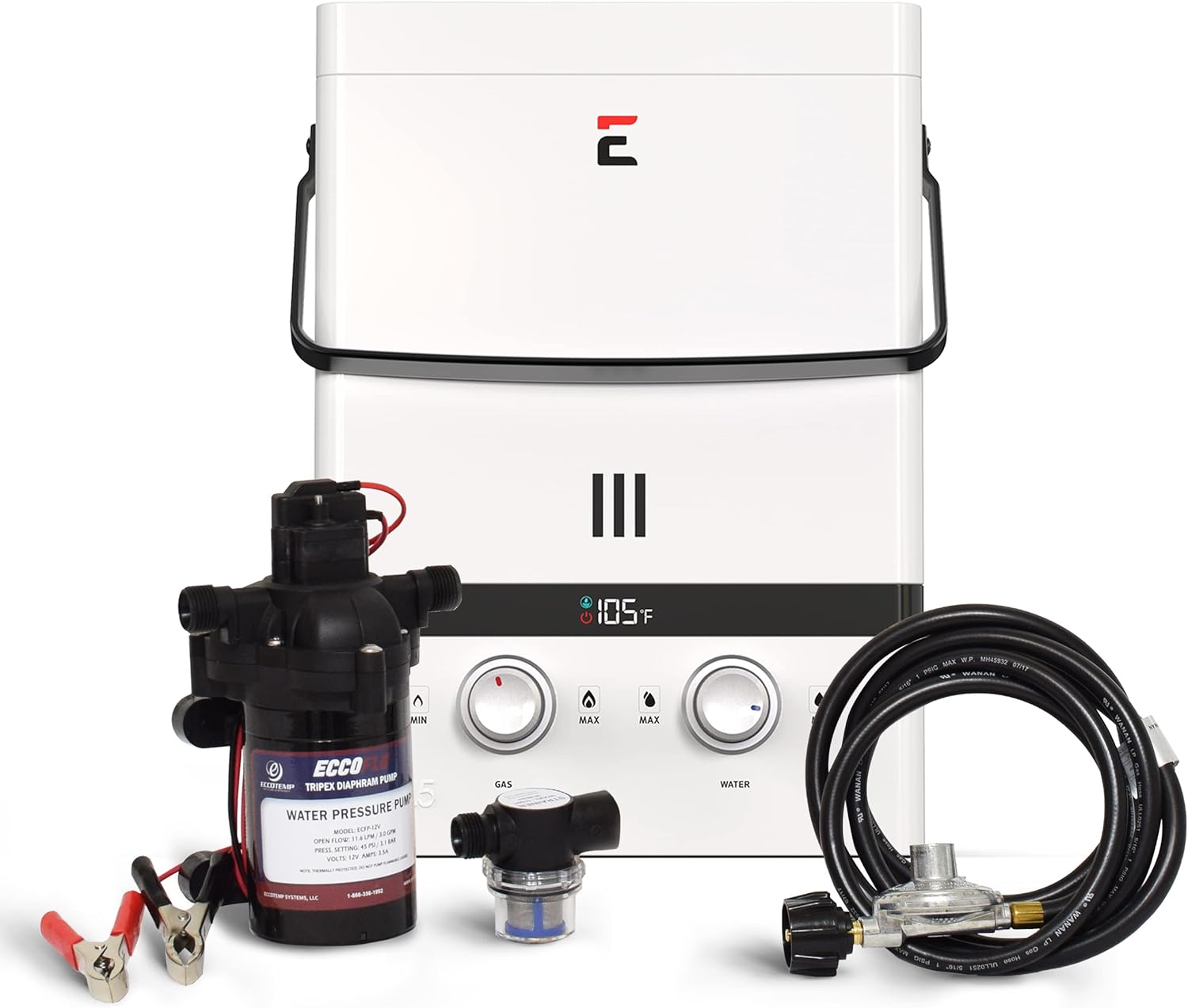 Eccotemp Luxé 1.85 GPM 52K BTU Portable Outdoor Tankless Water Heater