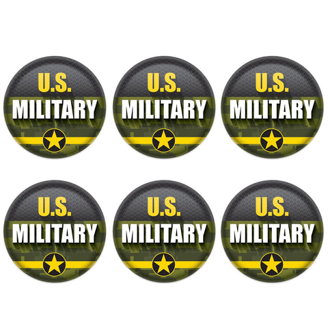 Beistle 6 Piece USA United States Military Pinback Button Badge Pins For 4th Of July Patriotic Decorations Independence Day Party Supplies And Favors