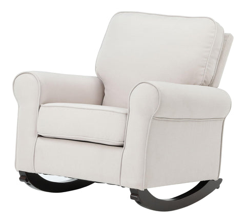 Acme Elvin Fabric Upholstered and Wooden Frame Rocking Chair in Beige