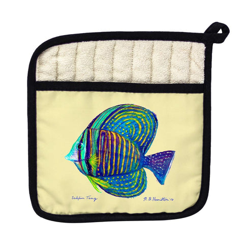 Betsy Drake PT678C Sailfin Tang Yellow Pot Holder