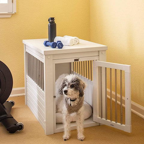 Pet Crate/End Table Medium Indoor Pet Crate Antique White