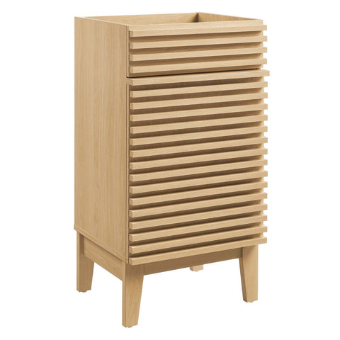Modway Render 17" Particleboard and Laminate Bathroom Vanity Cabinet in Oak