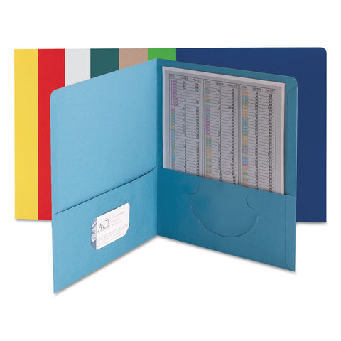 Smead Two-Pocket Heavyweight Folder, Paper Folders with Pockets, Letter Size, Assorted Colors, 25 per Box (87850)