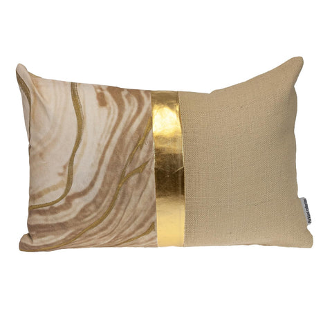 Parkland Collection Transitional Stripes Beige 14" x 20" Pillow