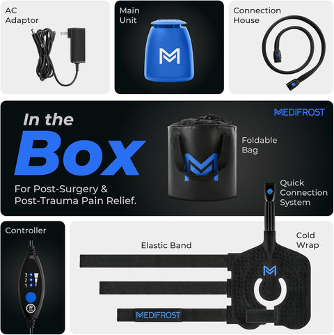 REATHLETE MEDIFROST Cold Therapy Machine | Wearable, Adjustable Knee and Shoulder Pad | Circulating Portable Easy to Use Ice Machine | for Post-Surgery and Helps Reduce Swelling